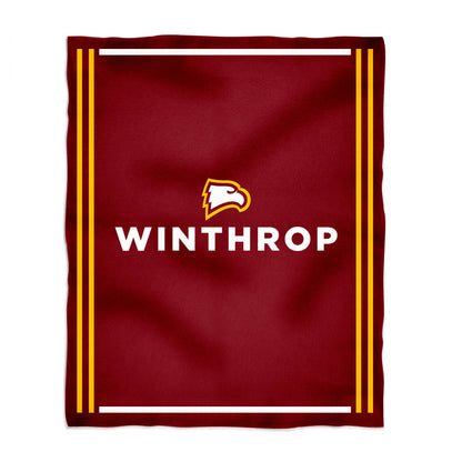 Winthrop University Eagles Kids Game Day Maroon Plush Soft Minky Blanket 36 x 48 Mascot