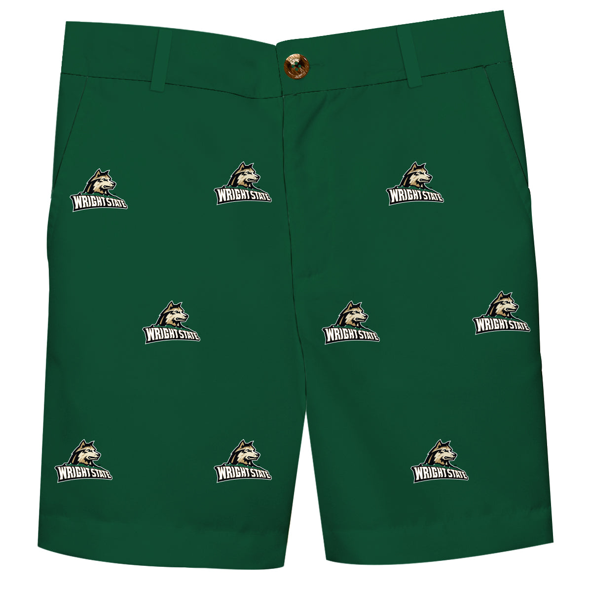Wright State University Raiders Boys Game Day Green Structured Shorts