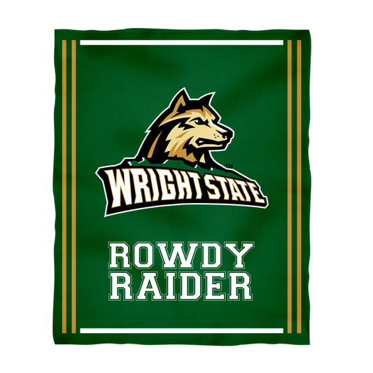 Wright State University Raiders Kids Game Day Green Plush Soft Minky Blanket 36 x 48 Mascot