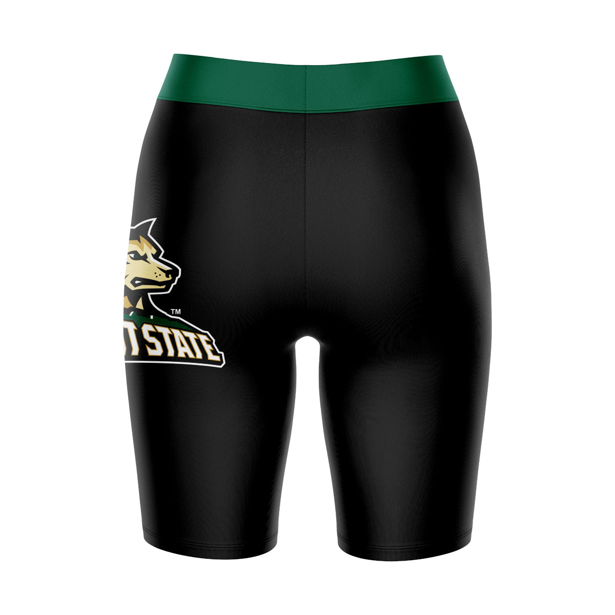 Wright State Raiders Vive La Fete Game Day Logo on Thigh and Waistband Black and Green Women Bike Short 9 Inseam