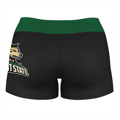 Wright State Raiders Vive La Fete Logo on Thigh & Waistband Black & Green Women Yoga Booty Workout Shorts 3.75 Inseam - Vive La F̻te - Online Apparel Store