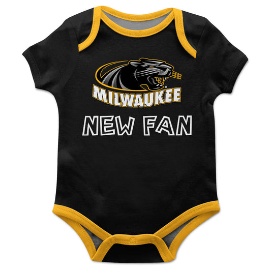 Milwaukee Panthers Infant Game Day Black Short Sleeve One Piece Jumpsuit New Fan Mascot and Name Bodysuit by Vive La Fete