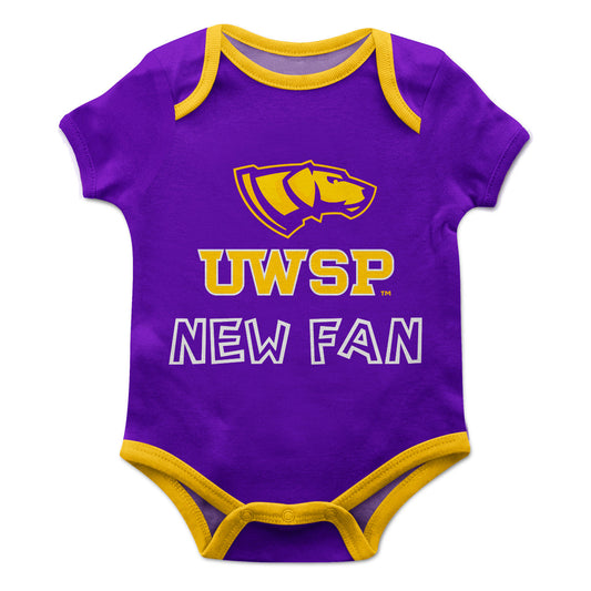 UW-Stevens Point Pointers UWSP Infant Game Day Purple Short Sleeve One Piece Jumpsuit by Vive La Fete