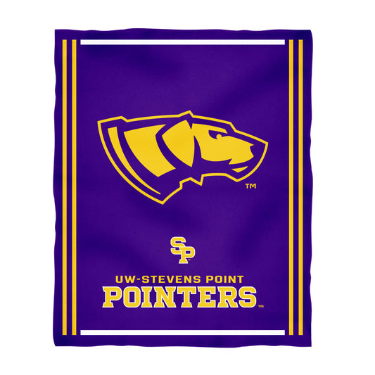 UW-Stevens Point Pointers UWSP Kids Game Day Purple Plush Soft Minky Blanket 36 x 48 Mascot