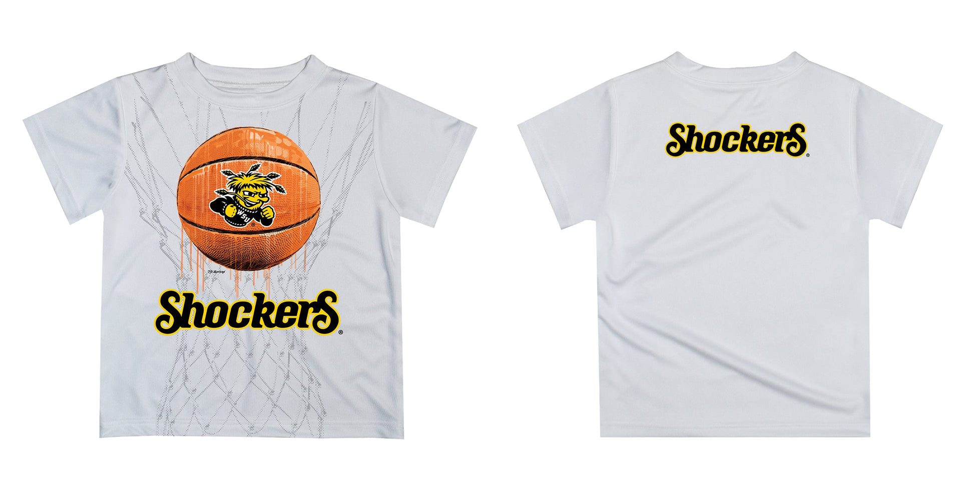 Wichita State University Original Dripping Basketball White T-Shirt by Vive La Fete