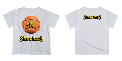 Wichita State University Original Dripping Basketball White T-Shirt by Vive La Fete