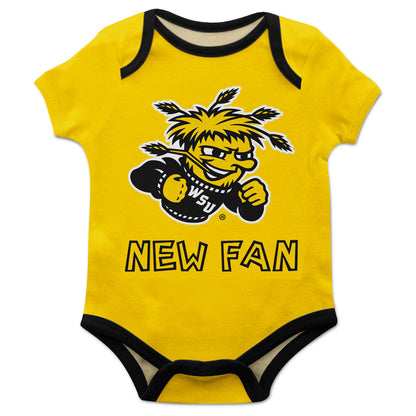 Wichita State University Shockers Infant Game Day Gold Short Sleeve One Piece Jumpsuit New Fan Mascot Bodysuit by Vive La Fete