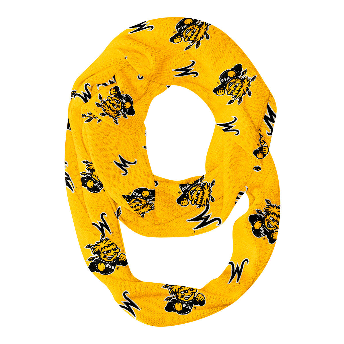 Wichita State Shockers WSU Vive La Fete Repeat Logo Game Day Collegiate Women Light Weight Ultra Soft Infinity Scarf