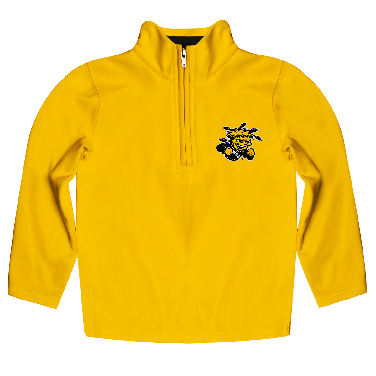 Wichita State Shockers WSU Game Day Solid Black Quarter Zip Pullover for Infants Toddlers by Vive La Fete