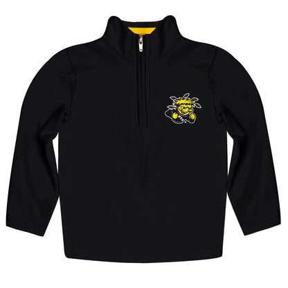 Wichita State Shockers WSU Game Day Solid Black Quarter Zip Pullover for Infants Toddlers by Vive La Fete