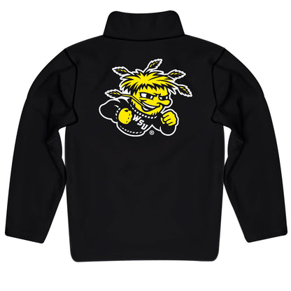 Wichita State Shockers WSU Game Day Solid Black Quarter Zip Pullover for Infants Toddlers by Vive La Fete