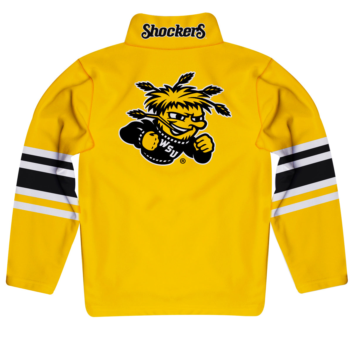 Wichita State Shockers WSU Game Day Yellow Quarter Zip Pullover for Infants Toddlers by Vive La Fete