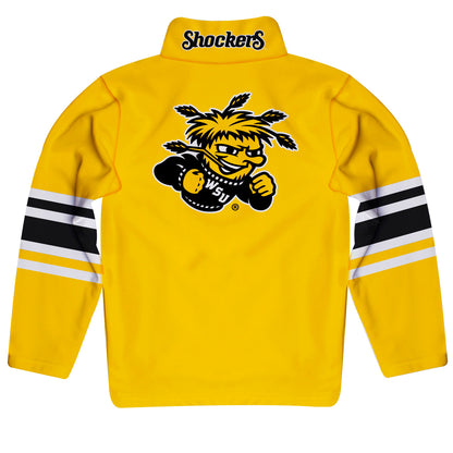 Wichita State Shockers WSU Game Day Yellow Quarter Zip Pullover for Infants Toddlers by Vive La Fete
