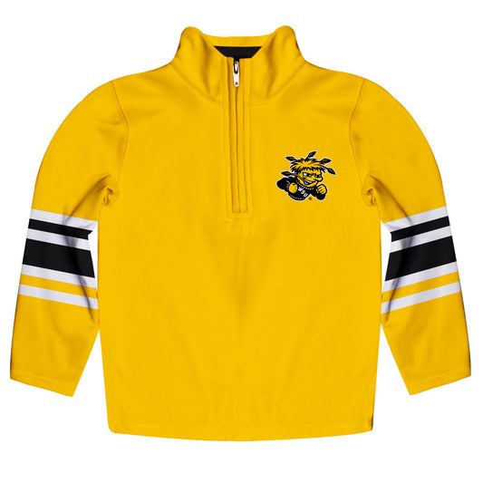 Wichita State Shockers WSU Game Day Yellow Quarter Zip Pullover for Infants Toddlers by Vive La Fete
