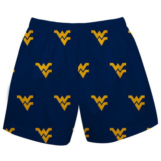 West Virginia Print Blue Boys Pull On Shorts