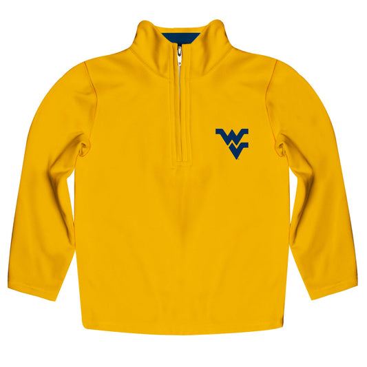 West Virginia Mountaineers Game Day Solid Gold Quarter Zip Pullover for Infants Toddlers by Vive La Fete