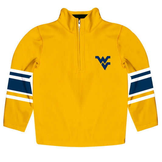 West Virginia Mountaineers Game Day Gold Quarter Zip Pullover for Infants Toddlers by Vive La Fete