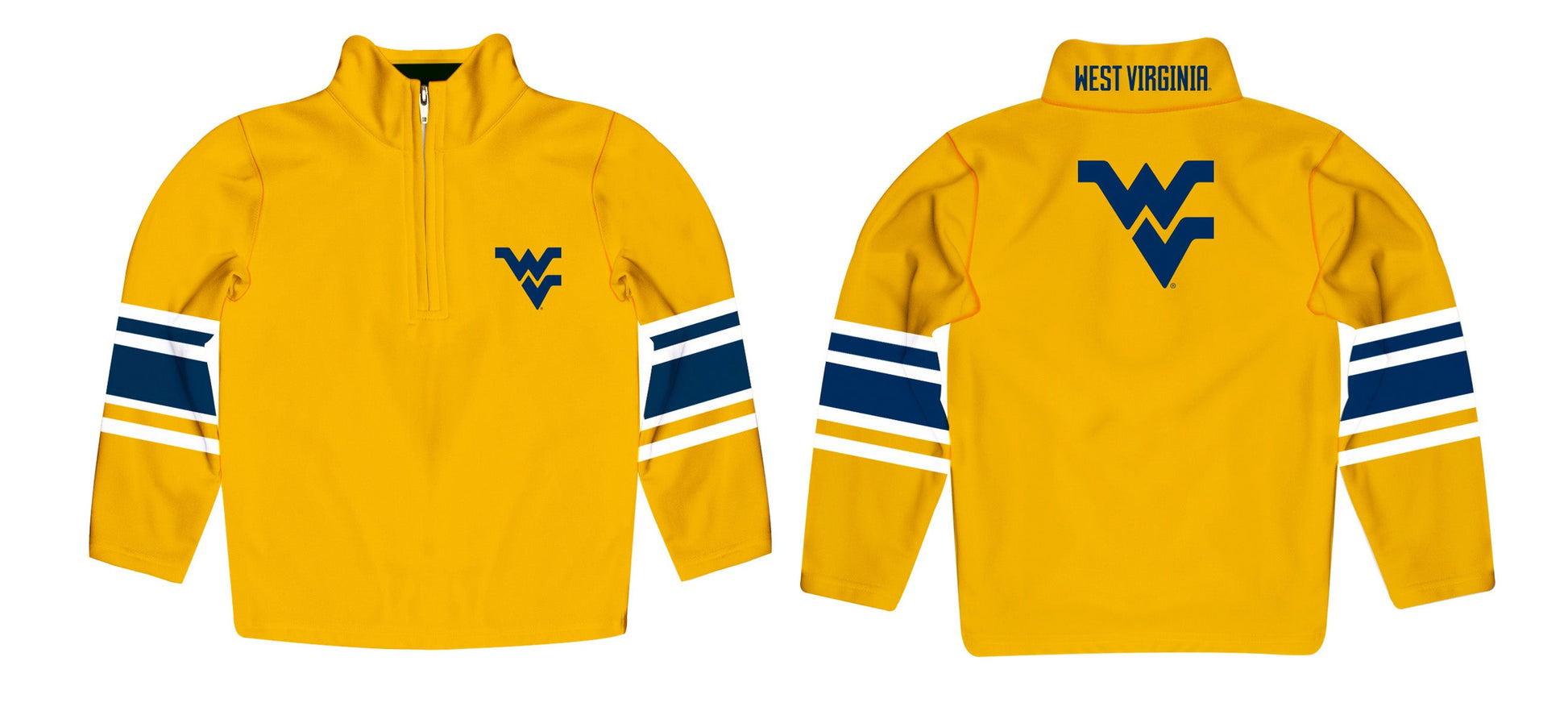 West Virginia Mountaineers Game Day Gold Quarter Zip Pullover for Infants Toddlers by Vive La Fete