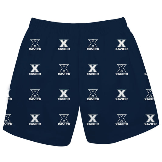 Xavier University Muskateers Boys Game Day Elastic Waist Classic Play Navy Pull On Shorts