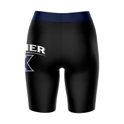 Xavier University Muskateers Vive La Fete Game Day Logo on Thigh and Waistband Black and Navy Women Bike Short 9 Inseam"