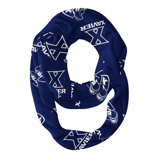 Xavier Musketeers Vive La Fete Repeat Logo Game Day Collegiate Women Light Weight Ultra Soft Infinity Scarf