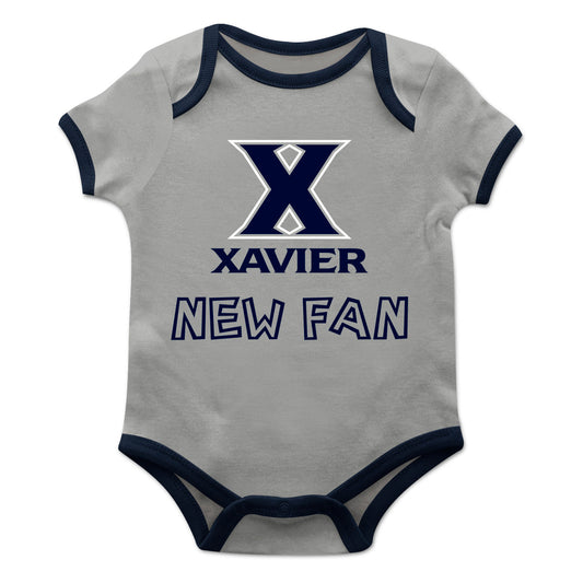 Xavier Musketeers Infant Game Day Gray Short Sleeve One Piece Jumpsuit by Vive La Fete