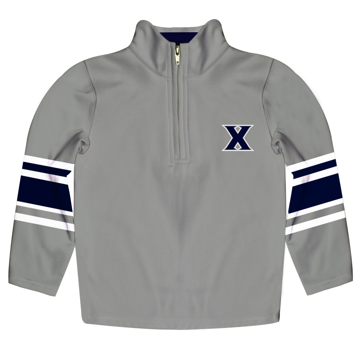 Xavier Musketeers Game Day Gray Quarter Zip Pullover for Infants Toddlers by Vive La Fete