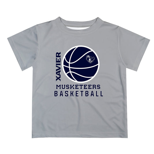 Xavier University Musketeers Vive La Fete Basketball V1 Gray Short Sleeve Tee Shirt