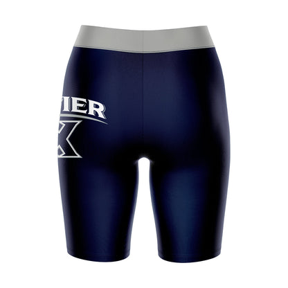 Xavier Musketeers Vive La Fete Game Day Logo on Thigh and Waistband Blue and Gray Women Bike Short 9 Inseam