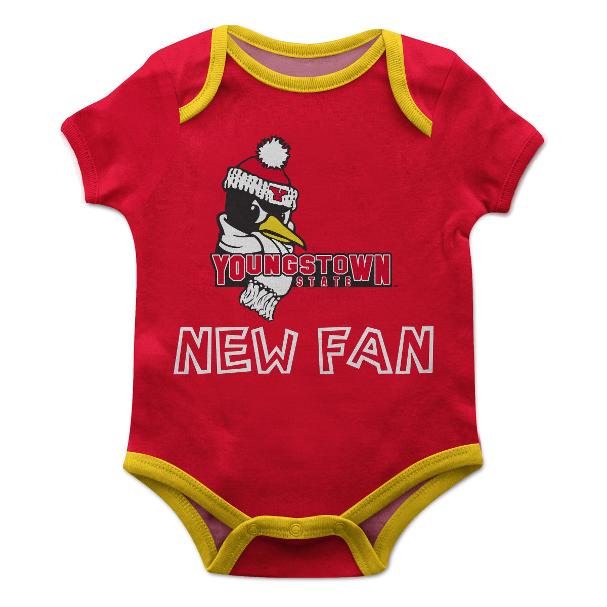 Youngstown State Penguins Infant Game Day Red Short Sleeve One Piece Jumpsuit by Vive La Fete