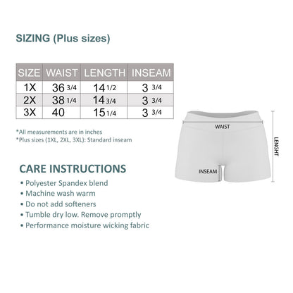 Womens Yoga Shorts Size Chart