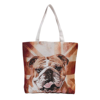 Empire Cove Designer Printed Cotton Canvas Tote Bags Reusable Beach Shopping-UNCATEGORIZED-Empire Cove-Dog Print-Casaba Shop