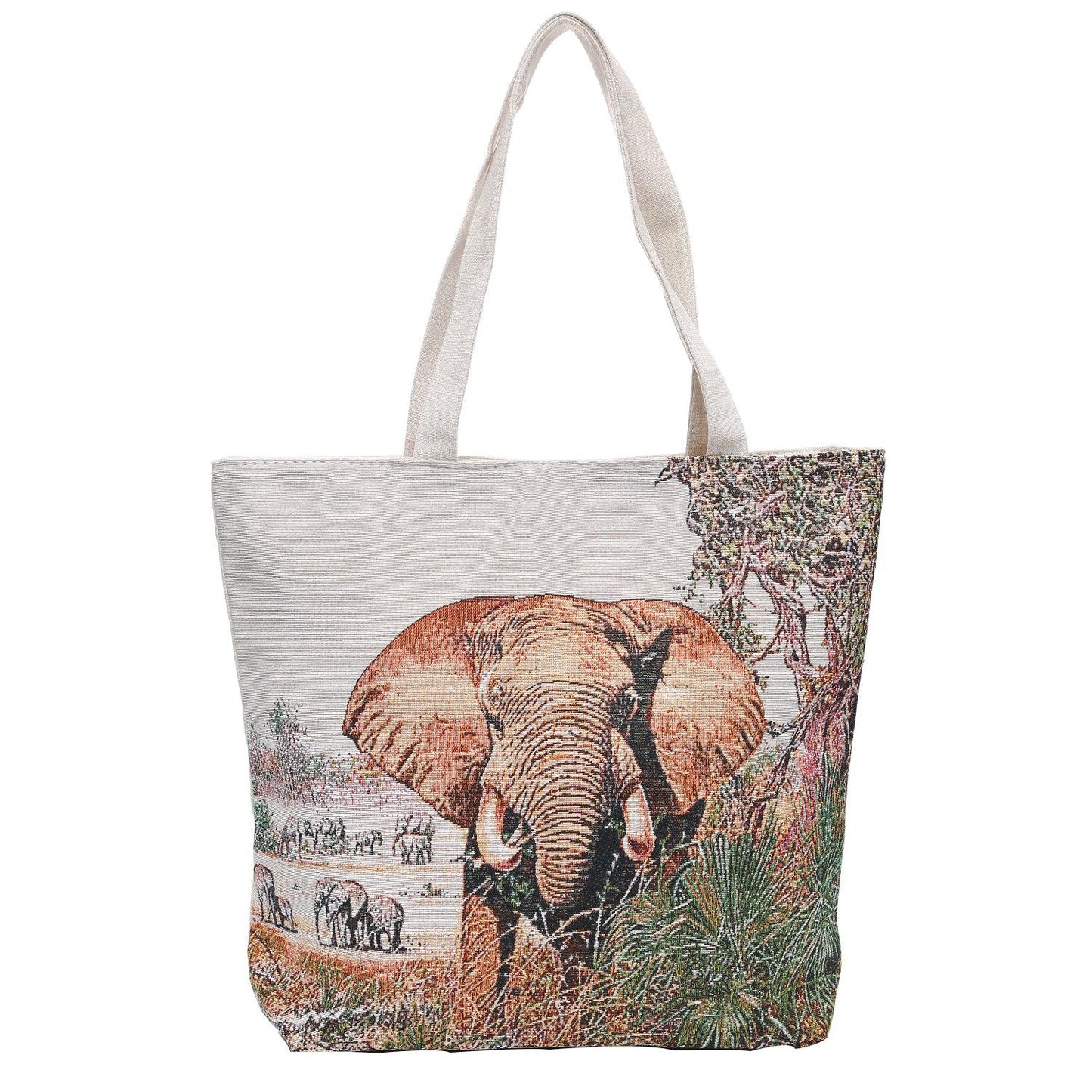 Empire Cove Designer Printed Cotton Canvas Tote Bags Reusable Beach Shopping-UNCATEGORIZED-Empire Cove-Elephant Print-Casaba Shop