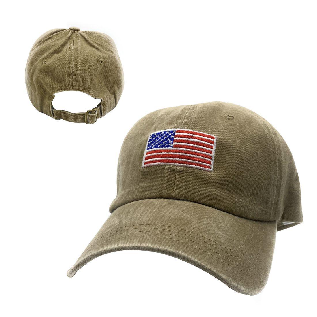 Empire Cove Washed USA Flag Cotton Baseball Dad Caps Patriotic Hats Vintage