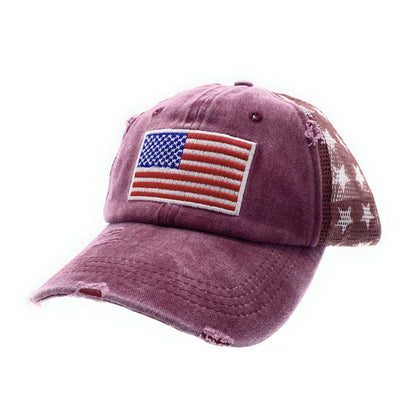 Empire Cove Distressed Washed USA Flag Stars Baseball Trucker Caps Patriotic Hat