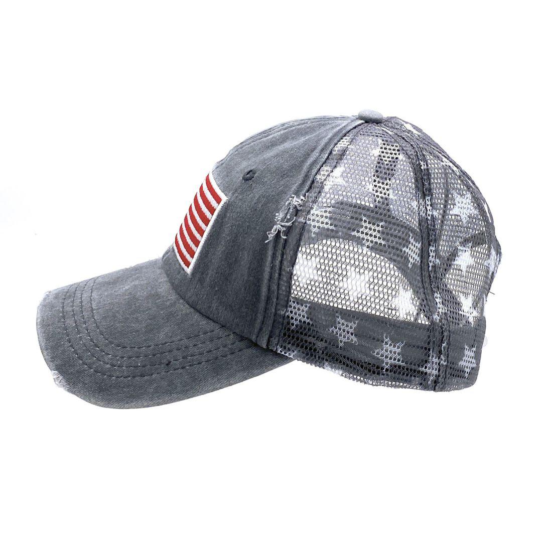 Empire Cove Distressed Washed USA Flag Stars Baseball Trucker Caps Patriotic Hat