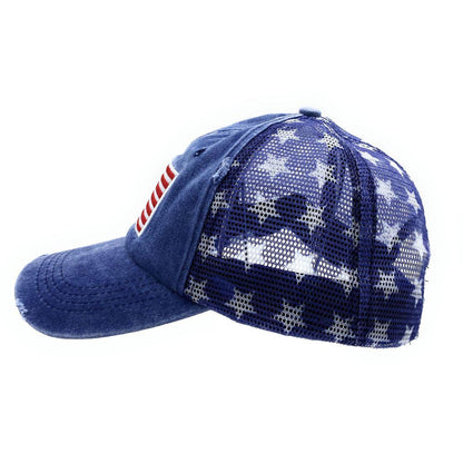 Empire Cove Distressed Washed USA Flag Stars Baseball Trucker Caps Patriotic Hat