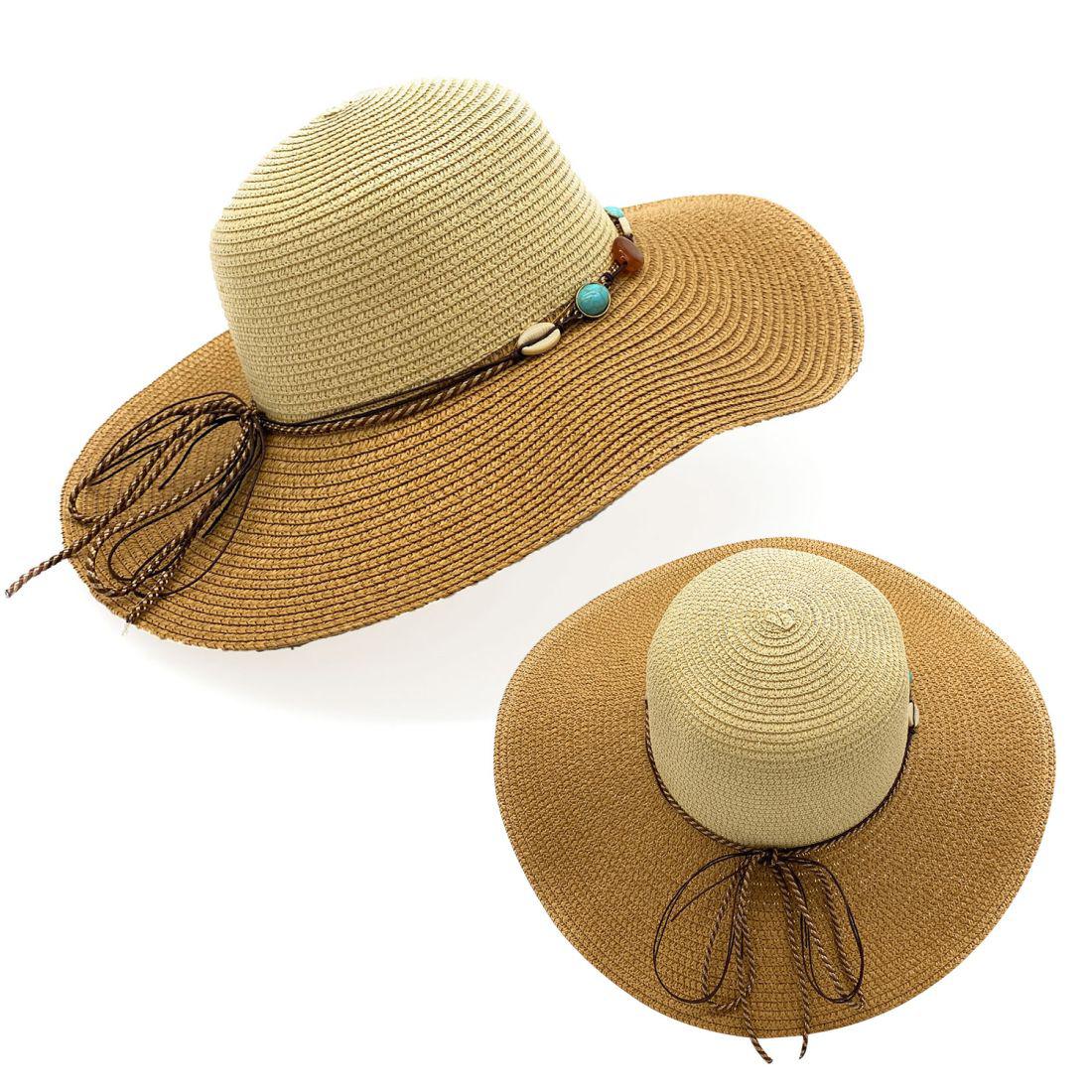 Empire Cove Womens Wide Brim Straw Hat Floppy Sun Hat Panama Fedora Summer