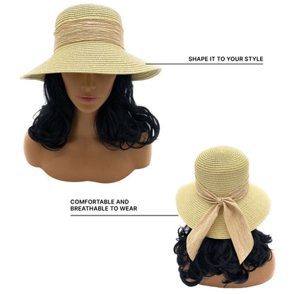 Empire Cove Womens Wide Brim Straw Hat Floppy Sun Hat Panama Fedora Summer