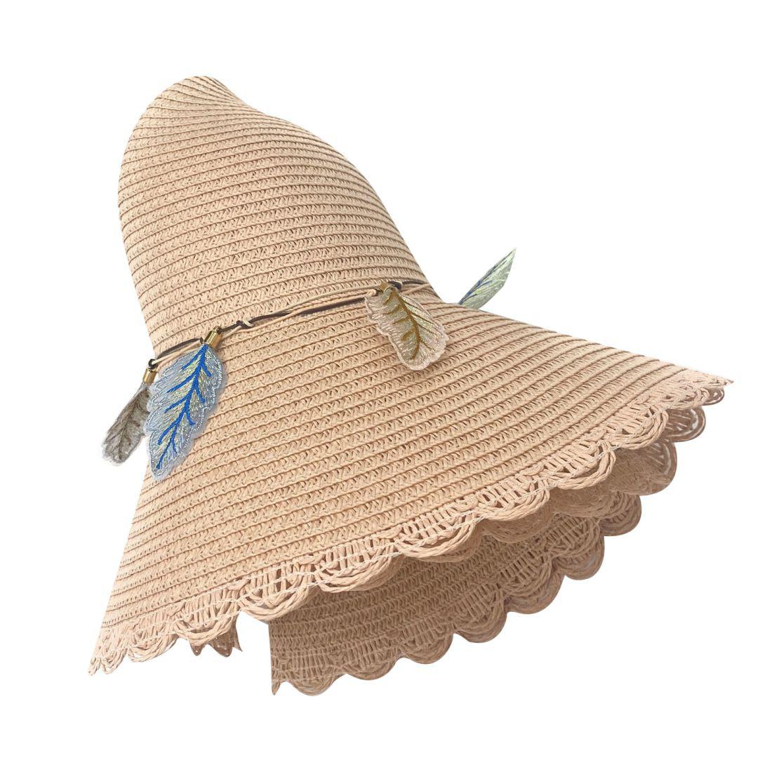 Empire Cove Womens Wide Brim Straw Hat Floppy Sun Hat Panama Fedora Summer