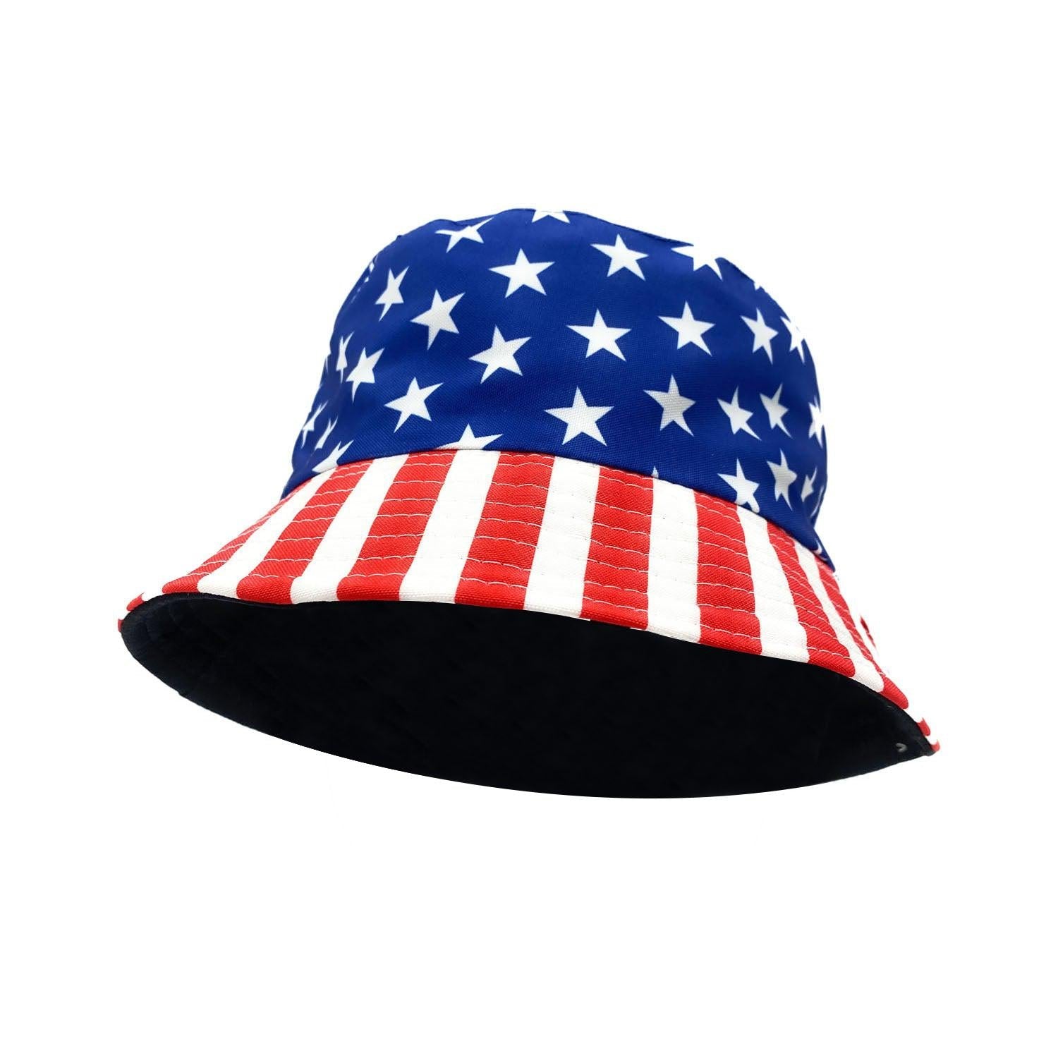 american flag fishing pole hat Empire Cove USA American Flag Patriotic Bucket Hat Fisherman Cap Women