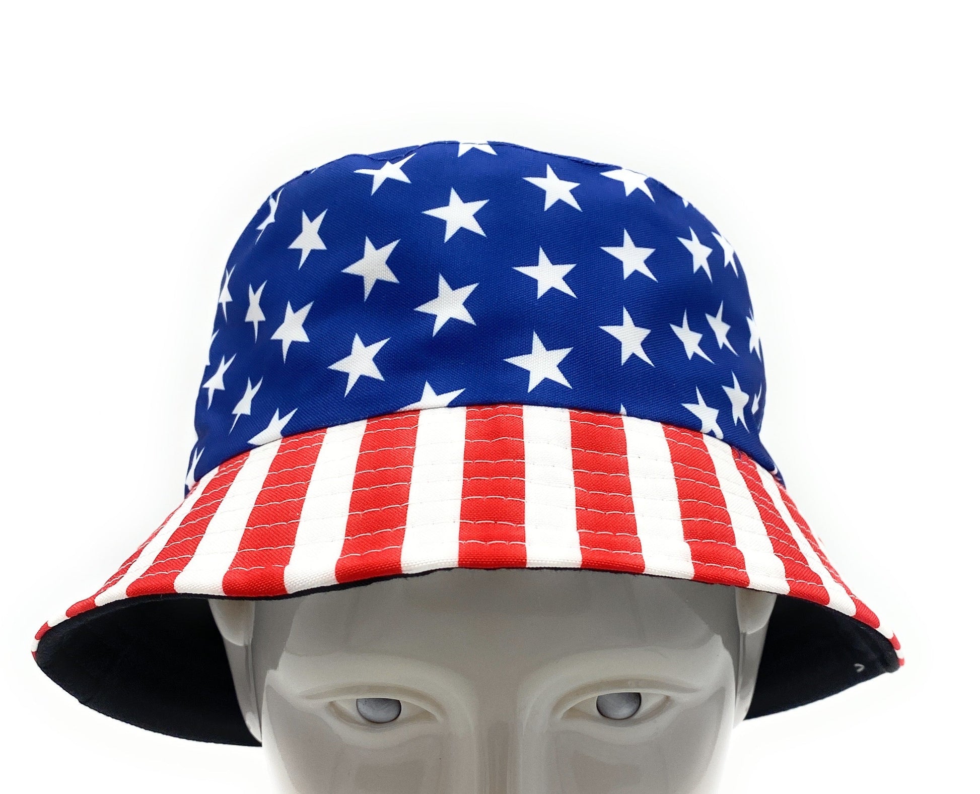 USA Patriotic Fourth of July Red White & Blue American Flag Bucket Hat
