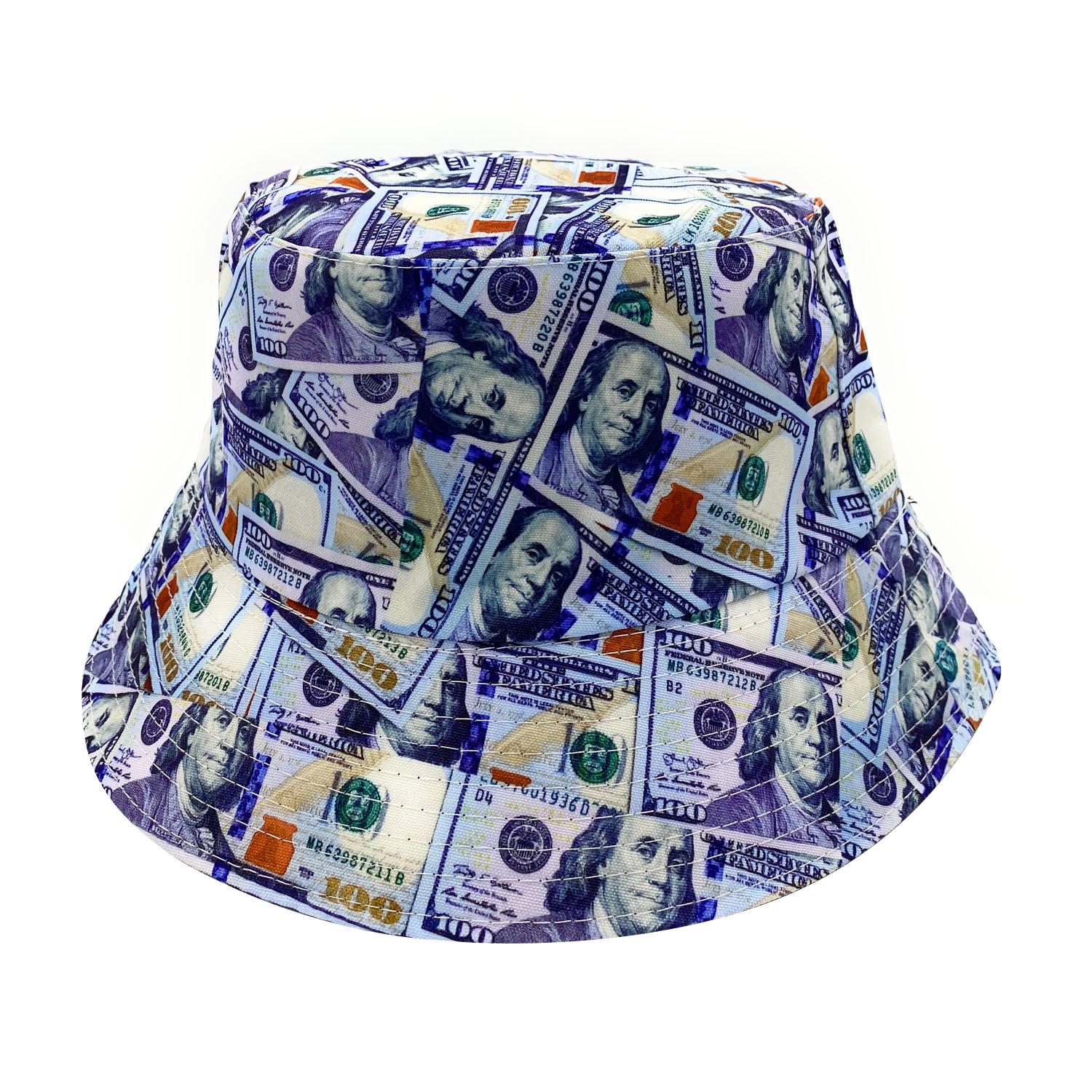 Empire Cove 100 Dollar Bill Money Bucket Hat Reversible Fisherman Cap Women Men-Casaba Shop