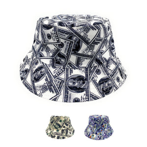 Empire Cove 100 Dollar Bill Money Bucket Hat Reversible Fisherman Cap