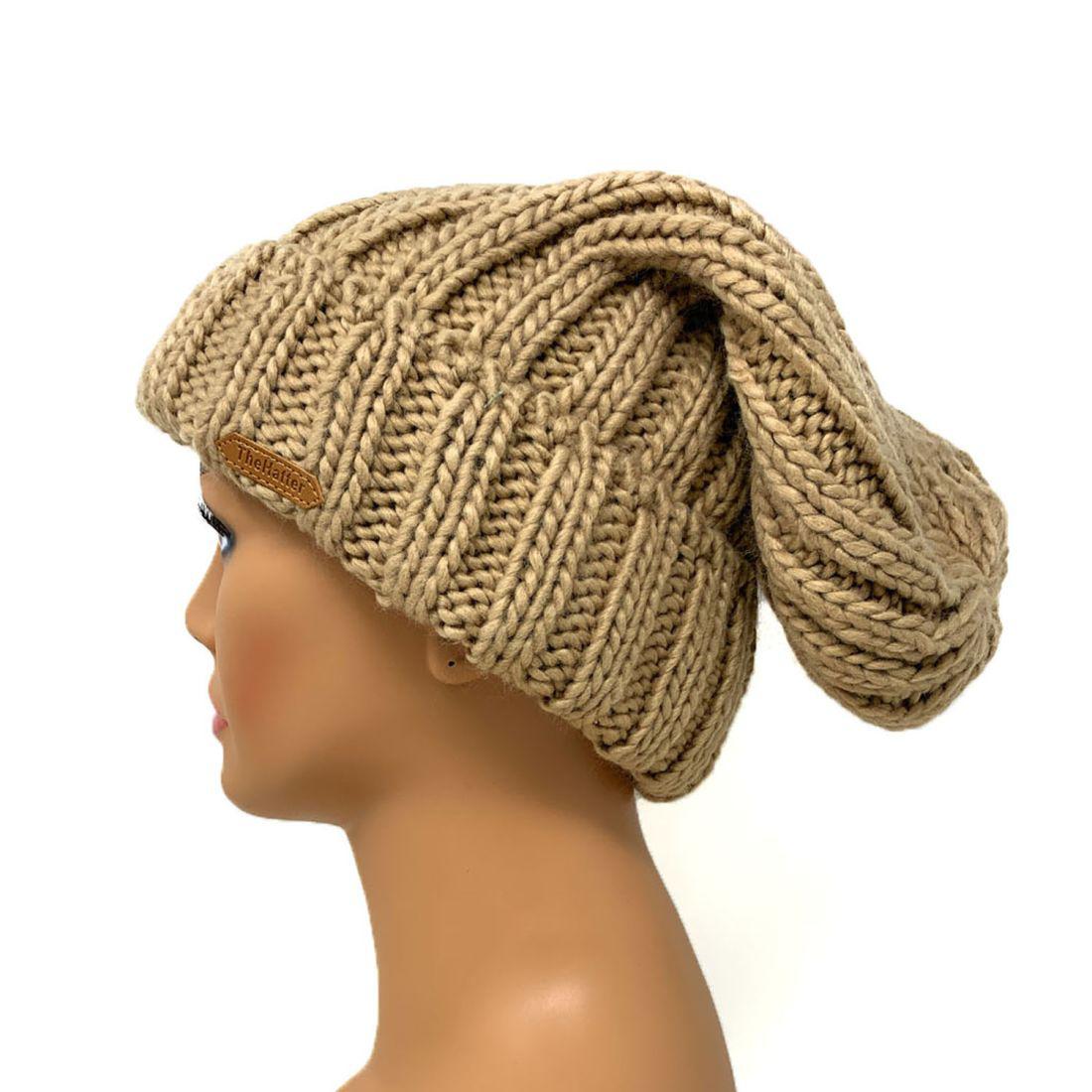 Empire Cove Cable Knit Long Beanie Braided Slouch Cuffed Womens Winter Warm-UNCATEGORIZED-Empire Cove-Khaki-Casaba Shop