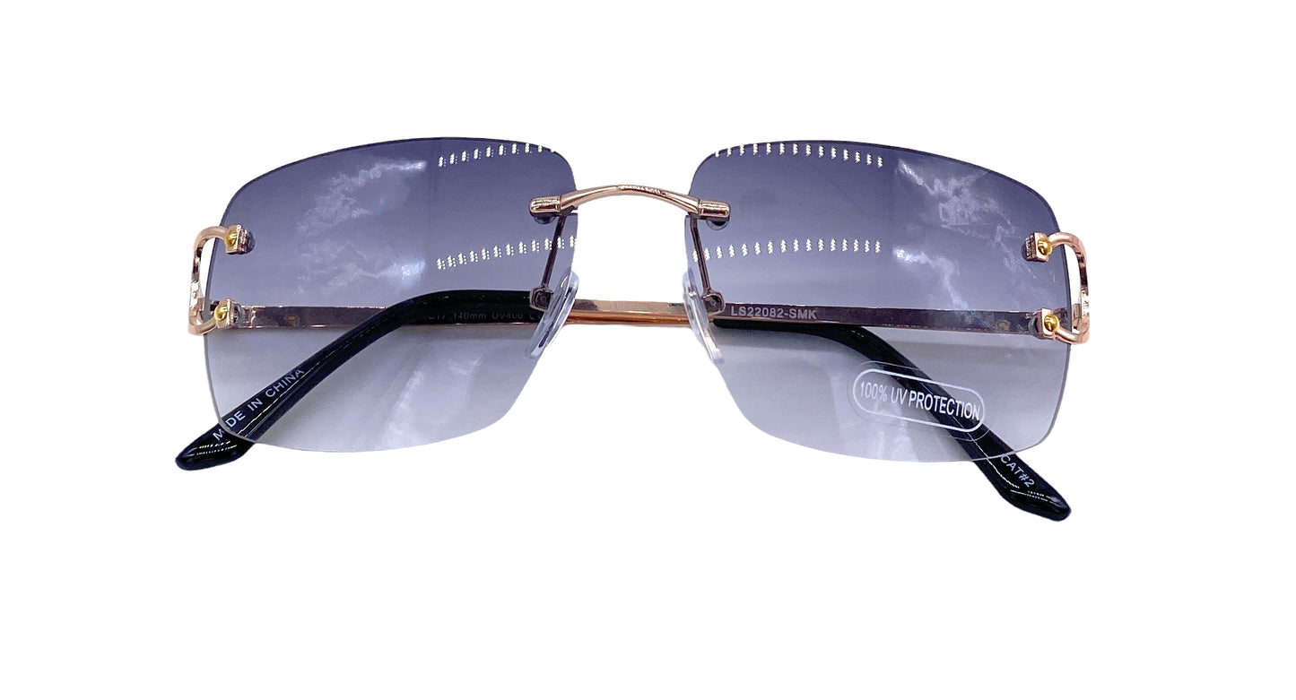 Empire Cove Rimless Sunglasses Gradient Square Retro Frameless UV Protection