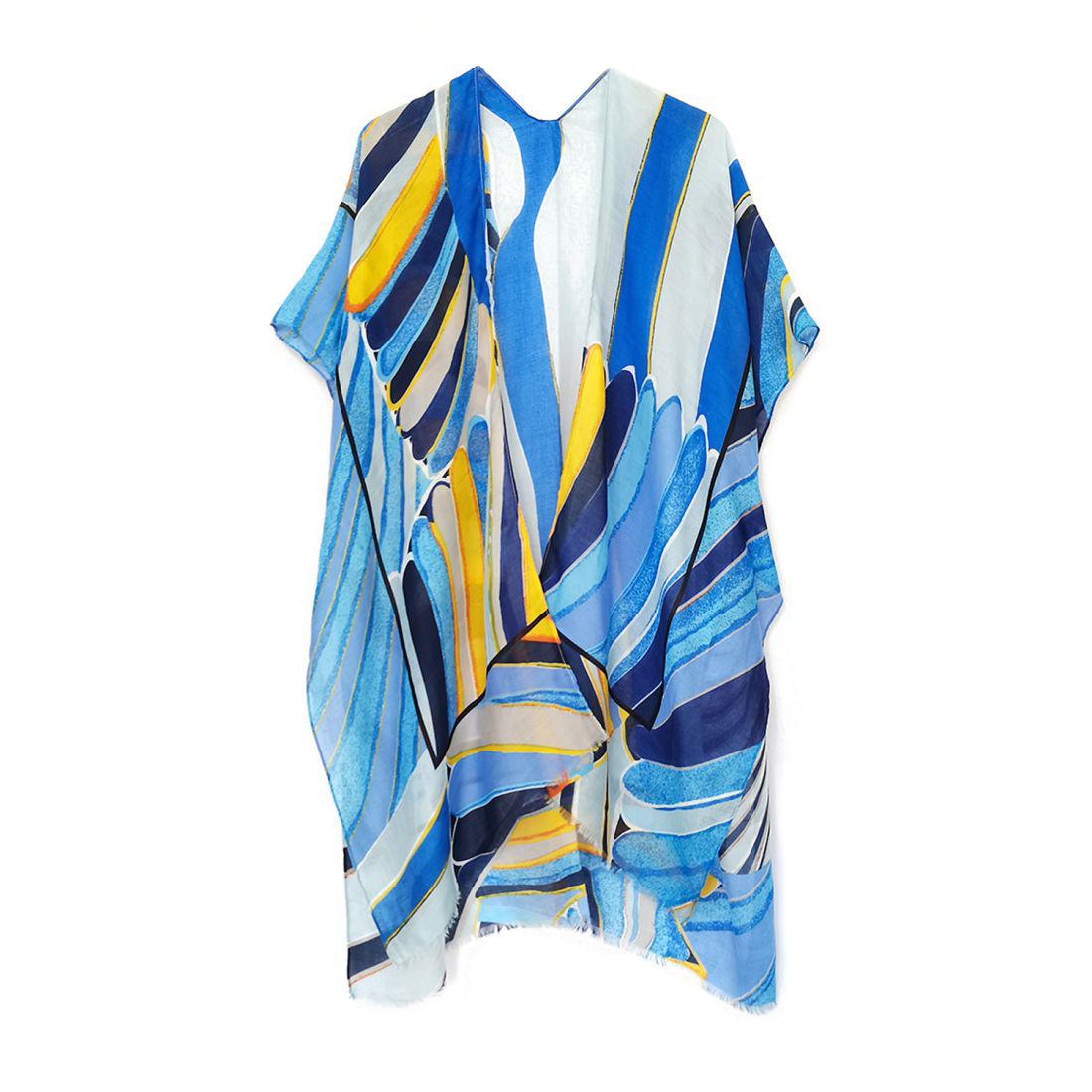 Empire Cove Womens Abstract Print Kimono Shawl Wraps Beach Cover Ups Summer