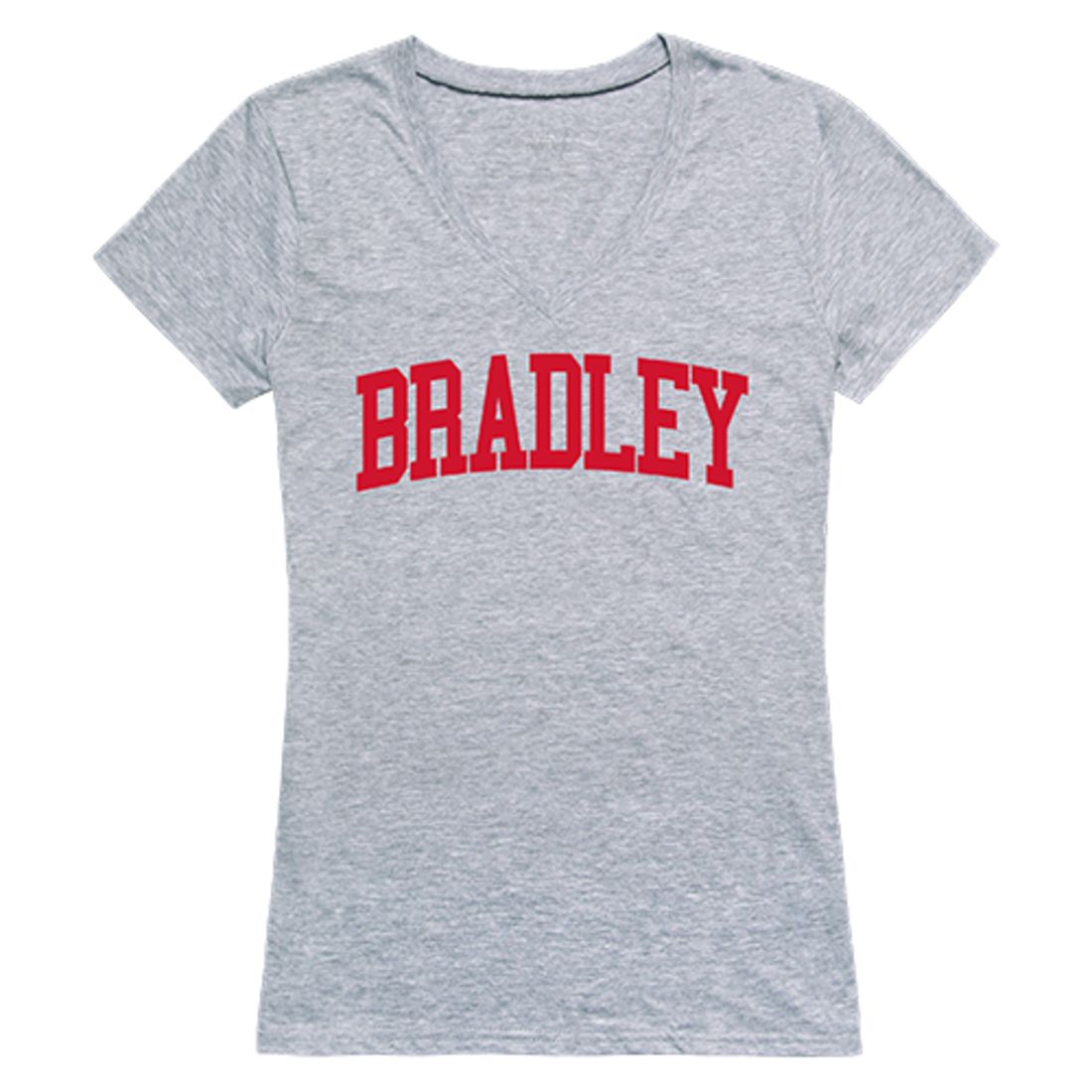 Bradley University Game Day Womens T-Shirt Heather Grey-Campus-Wardrobe