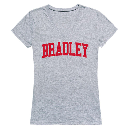 Bradley University Game Day Womens T-Shirt Heather Grey-Campus-Wardrobe
