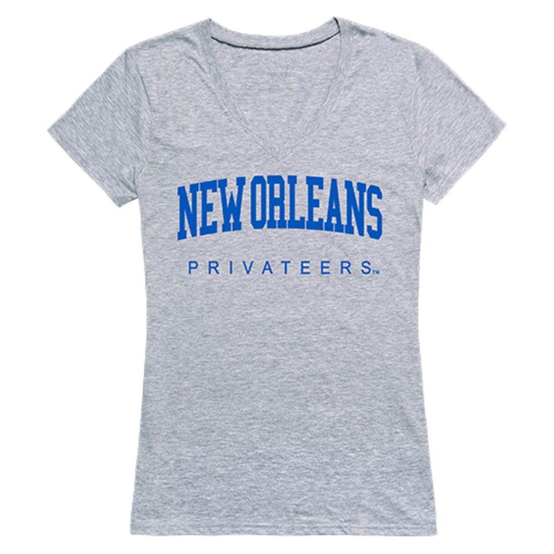 UNO University of New Orleans Game Day Womens T-Shirt Heather Grey-Campus-Wardrobe